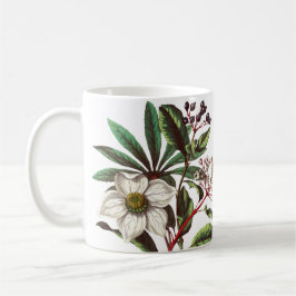Taza De Café Navidades botánicos de época Rosa Flor Bouquet
