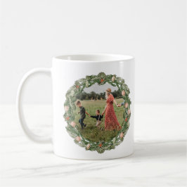 Taza De Café Navidades Botánicos y de Verdor Floral Foto Mug