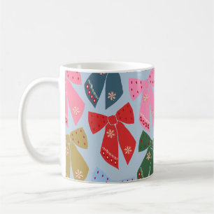 Taza De Café Navidades Bows Coquette Blue