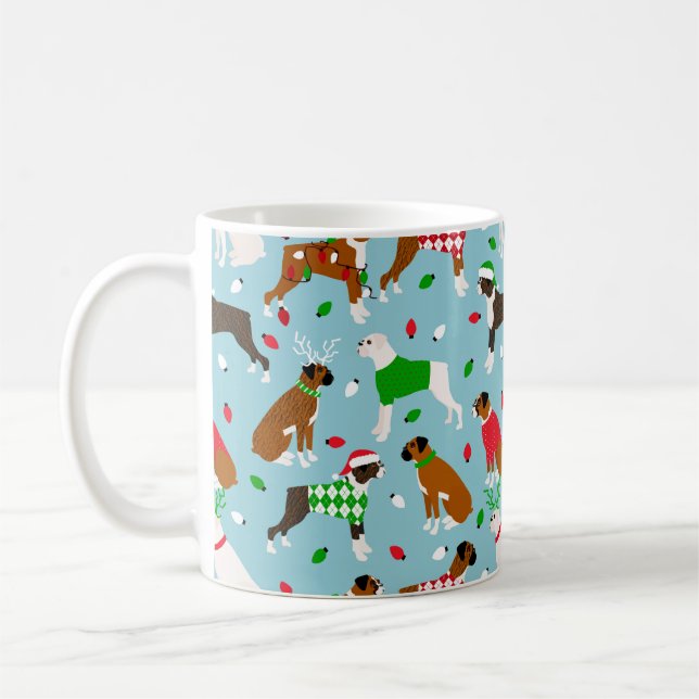 Taza De Café Navidades Boxer Dog Coffee Mug (Izquierda)
