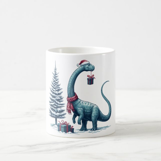 Taza De Café Navidades Brontosaurus dinosaur (Centro)