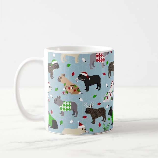 Taza De Café Navidades Bulldog francés Coffee Mug (Izquierda)