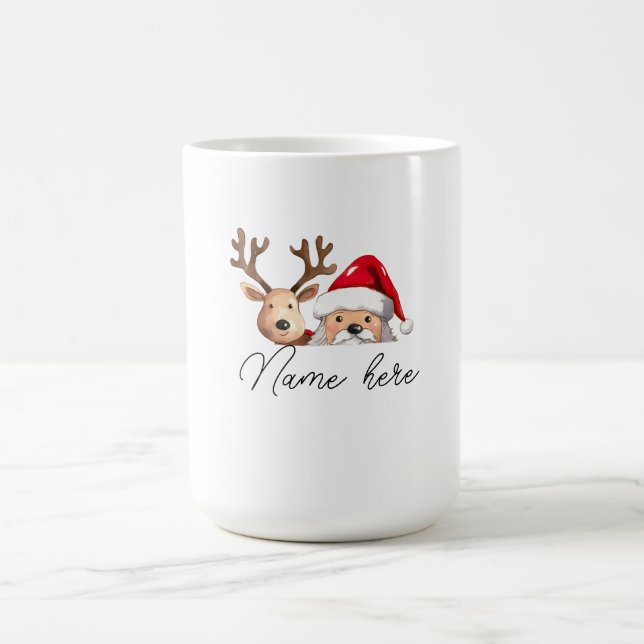Taza De Café Navidades buscando nombre personalizado (Centro)