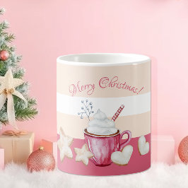 Taza De Café Navidades Cacao Caliente Y Acuarela De Cookies
