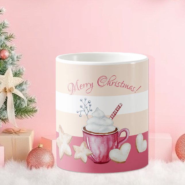 Taza De Café Navidades Cacao Caliente Y Acuarela De Cookies (Subido por el creador)