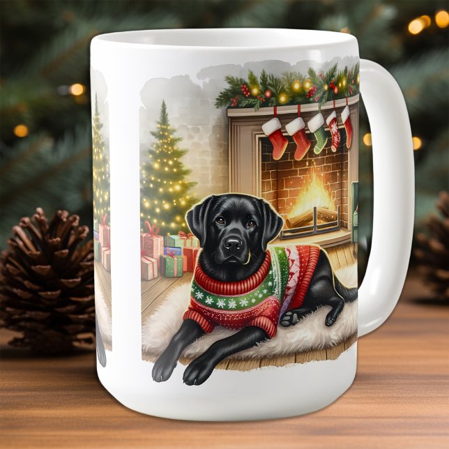 Taza De Café Navidades cachorro perro Labrador recuperador (Subido por el creador)