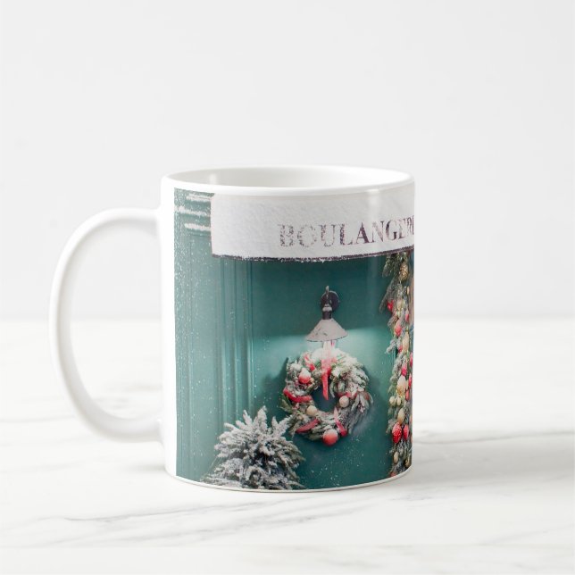 Taza De Café Navidades café panadería exterior con deco Navidad (Izquierda)