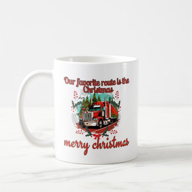 Taza De Café Navidades Camino de camiones de vacaciones Jour fe (Izquierda)