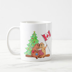 Taza De Café Navidades canadienses entregan Beaver Nombre perso