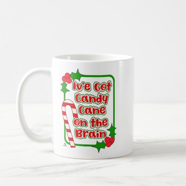 Taza De Café Navidades Candy Cane en alegría por vacaciones cer (Izquierda)
