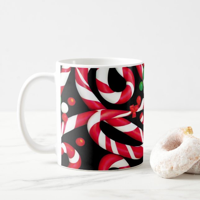 Taza De Café Navidades Candy Cane Holiday Mug (Con donut)