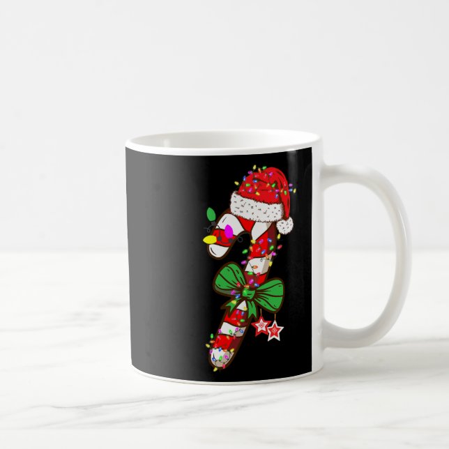 Taza De Café Navidades Candy Cane Santa Hat Xmas Niños ligeros (Derecha)
