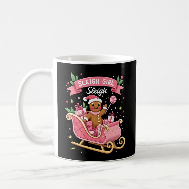 Taza De Café Navidades Candy Sleigh Chica Gingerbread Holiday (Izquierda)