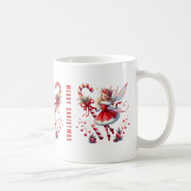 Taza De Café Navidades Cañón blanco rojo (Derecha)