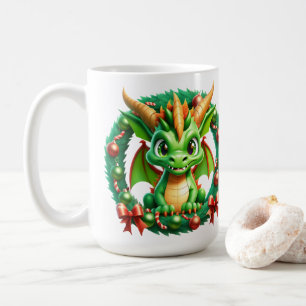 Taza De Café Navidades caprichosos Dragon Wreath