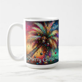 Taza De Café Navidades caprichosos Palm Tree Tropical Beach Viv