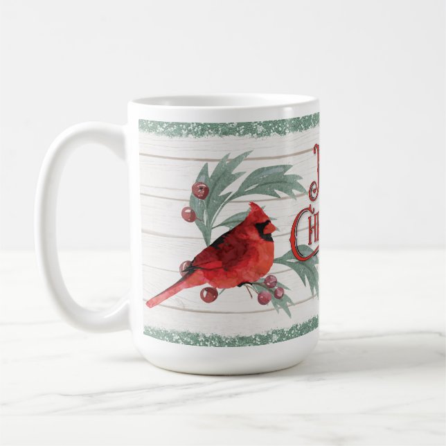 Taza De Café Navidades Cardenal 15 oz Classic Mug (Izquierda)
