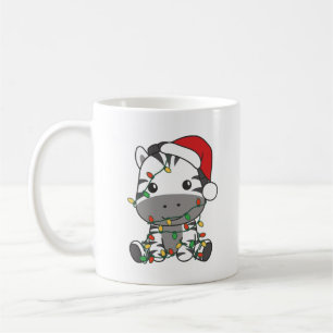 Taza De Café Navidades cebra Animales de invierno Holiday Zebra