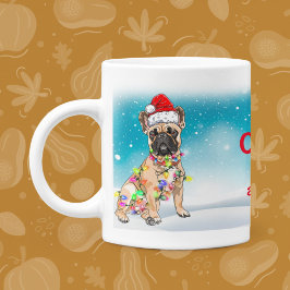 Taza De Café Navidades Celebración Santa Claus Pug Mascota Nomb