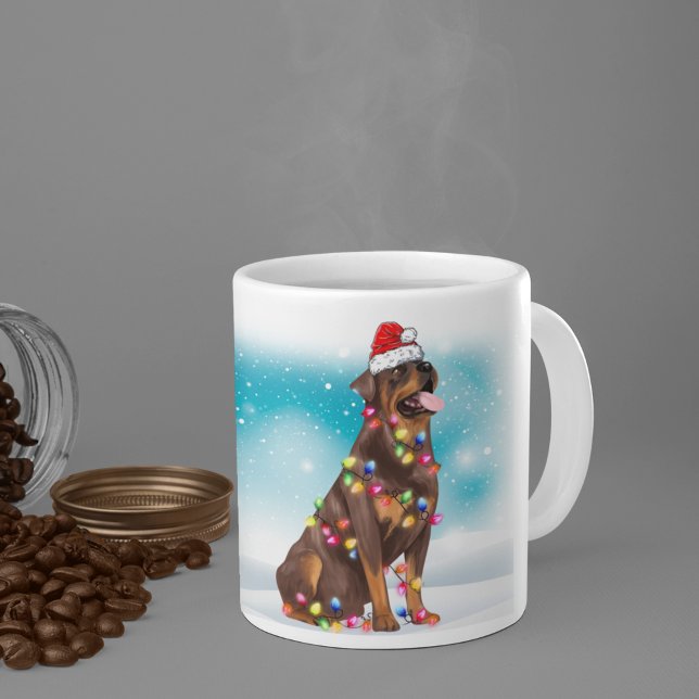 Taza De Café Navidades Celebración Santa Rottweilers Nombre del (Subido por el creador)