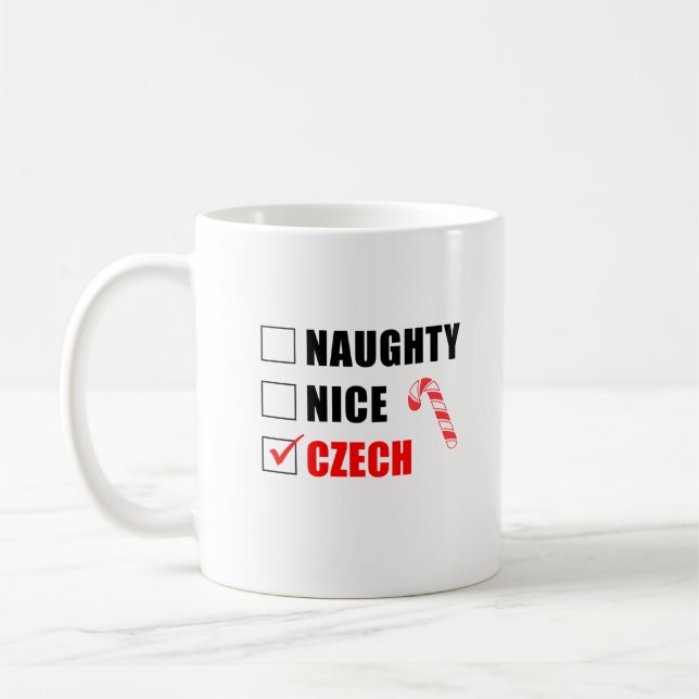 Taza De Café Navidades checos de Niza traviesa café Mug (Izquierda)