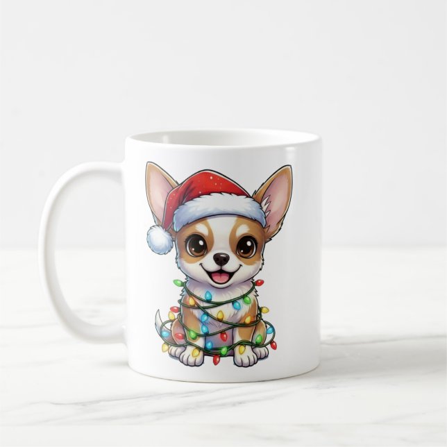 Taza De Café Navidades chihuahua Mug (Izquierda)