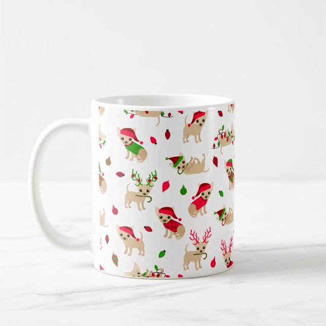 Taza De Café Navidades Chihuahuas (Izquierda)