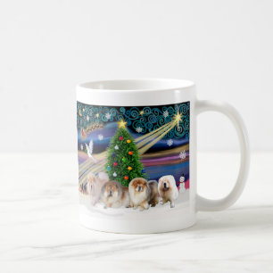 Taza De Café Navidades Chows mágicos de vaca (cuatro)