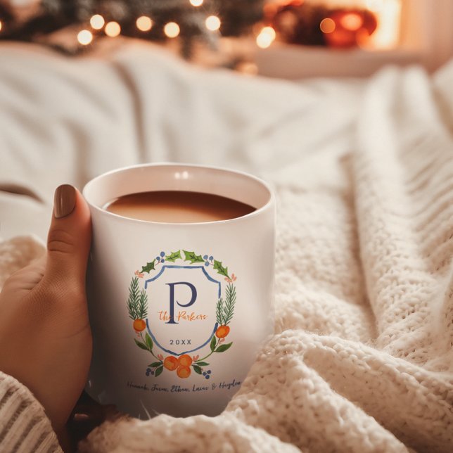 Taza De Café Navidades Citrus Botanical Floral | Foto de vacaci (Subido por el creador)