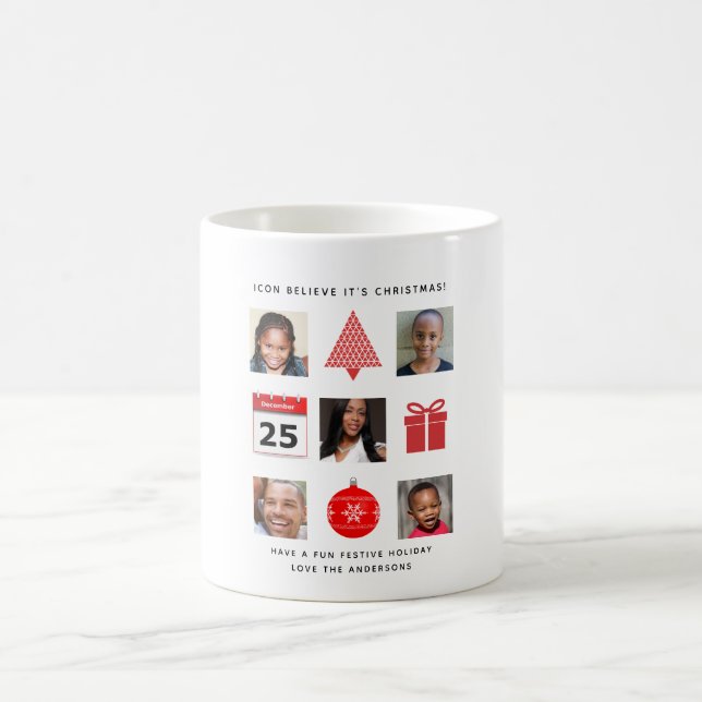 Taza De Café Navidades COLLAGE DE FOTOS de ICONO Mantener moder (Centro)