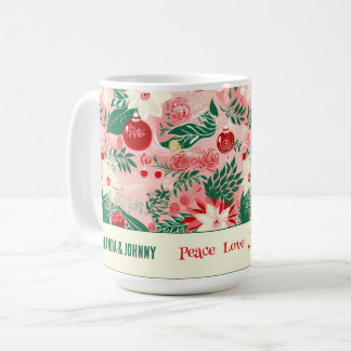 Taza De Café Navidades coloridos Floral personalizada