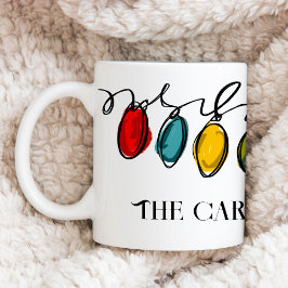 Taza De Café Navidades coloridos Iluminación de cadena Esquema 