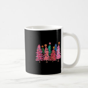 Taza De Café Navidades Con Árboles Rosados Chicas De Disfraces 