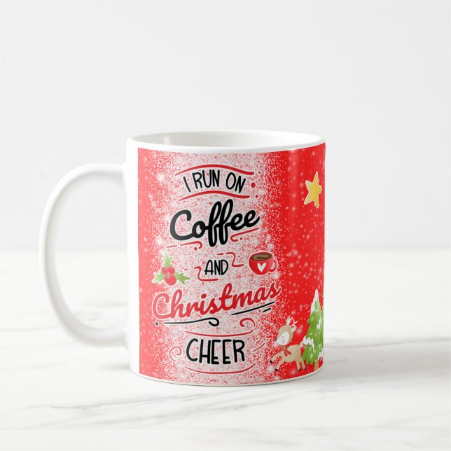 Taza De Café Navidades Con Café Divertido Mug (Izquierda)