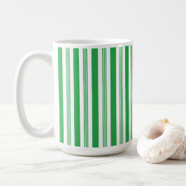 Taza De Café Navidades con franjas de caña de caramelo, verde, 