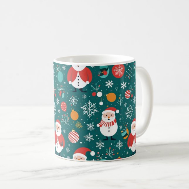 Taza De Café Navidades con patrón Santa (Anverso derecho)
