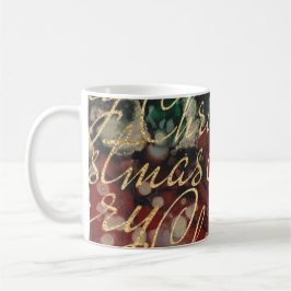 Taza De Café Navidades con tinta manuscrita de 11 oz.