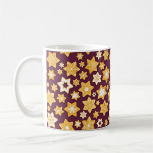 Taza De Café Navidades Cookie Wreath con fondo de ciruela profu