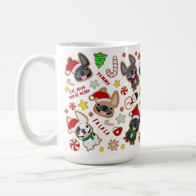 Taza De Café Navidades cookies Mug por amor al Bulldog francés (Izquierda)