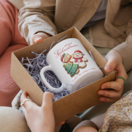 Taza De Café Navidades Cookies y nombre personalizado Feliz Nav