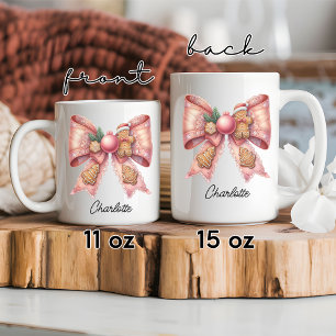Taza De Café Navidades coquette bow mug, Personalizado Gingerbr