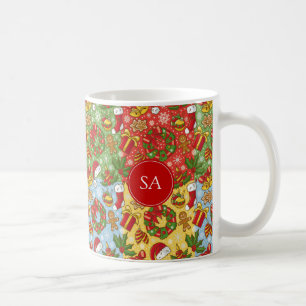 Taza De Café Navidades corean, adornos navideños, Gorra de Sant