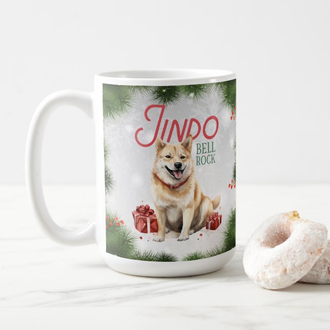 Taza De Café Navidades coreanos de jindo perrito Coffee Mug (Con donut)