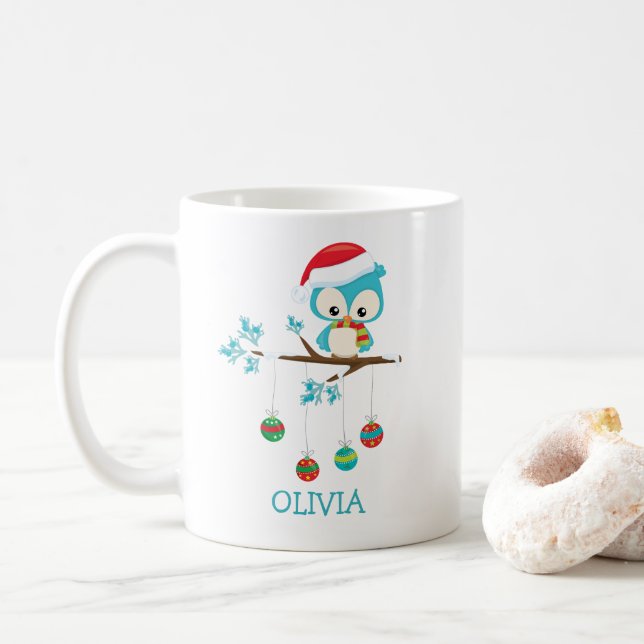 Taza De Café Navidades cortos búhos Navidades personalizados Mu (Con donut)