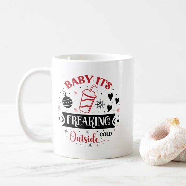 Taza De Café Navidades cortos fríos fuera de la estación (Con donut)