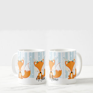 Taza De Café Navidades cortos Woodland Fox con renos