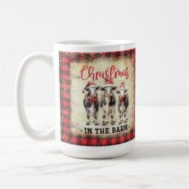 Taza De Café Navidades Cow Heifer Farmhouse Mug, regalo para el