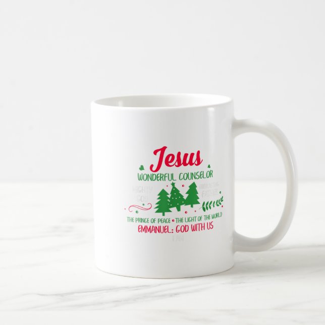 Taza De Café Navidades cristianos Biblia Dios con Jesús Árbol (Derecha)
