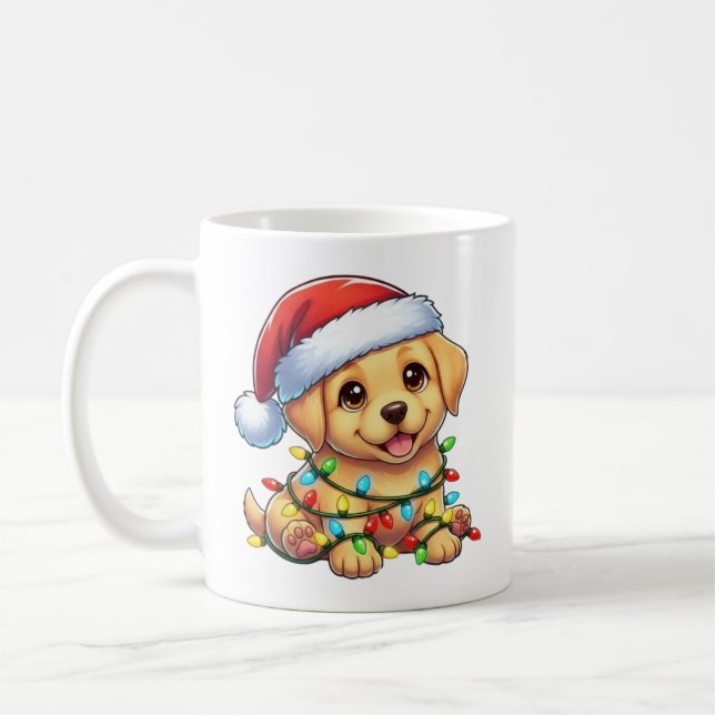 Taza De Café Navidades Cuidados Golden Retriever Mug (Izquierda)