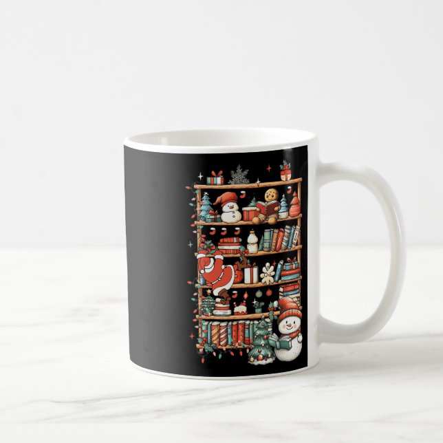 Taza De Café Navidades Cuidados Librería Santa Reading Books Gi (Derecha)